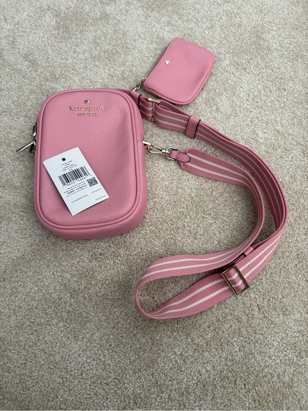Kate Spade “ Rosie” Pink Pebbled Leather small crossbody